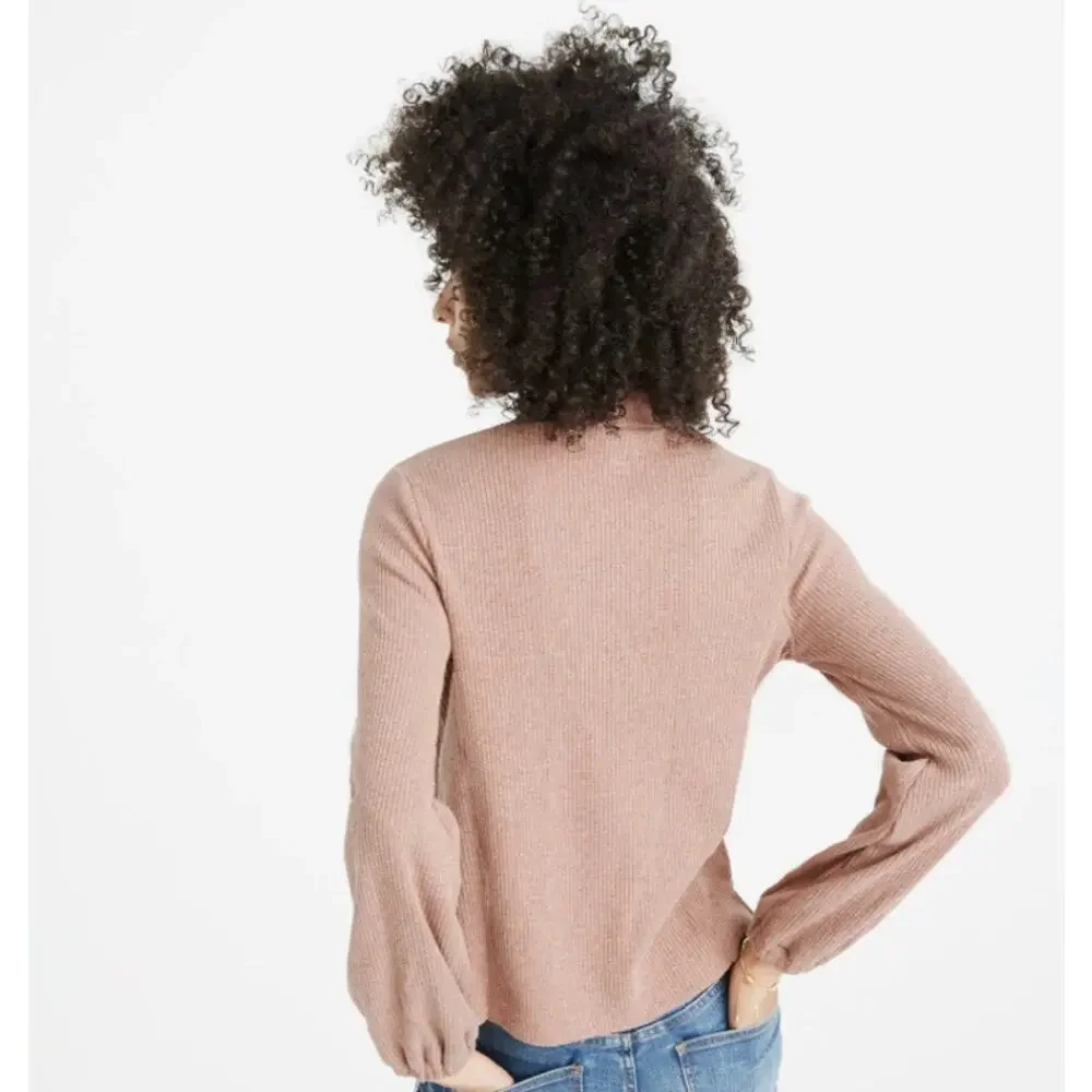 Madewell Heathered Bubble-Sleeve Swing Turtleneck XS